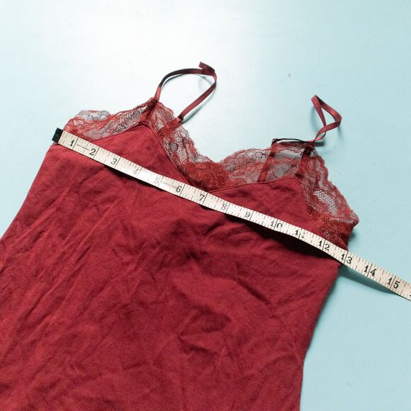 NWT White House Black Market Red Y2K Lace Trim Cami Tank Top Size Small - Picture 6 of 7